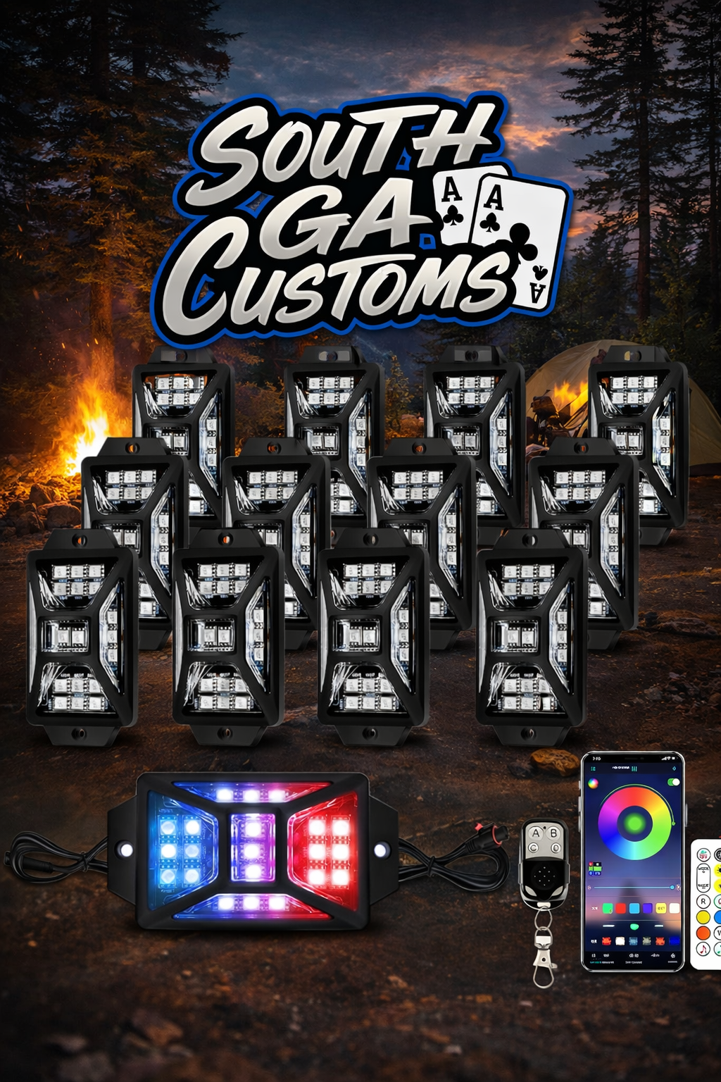 rocklights RGB wide angle Remote, app included !