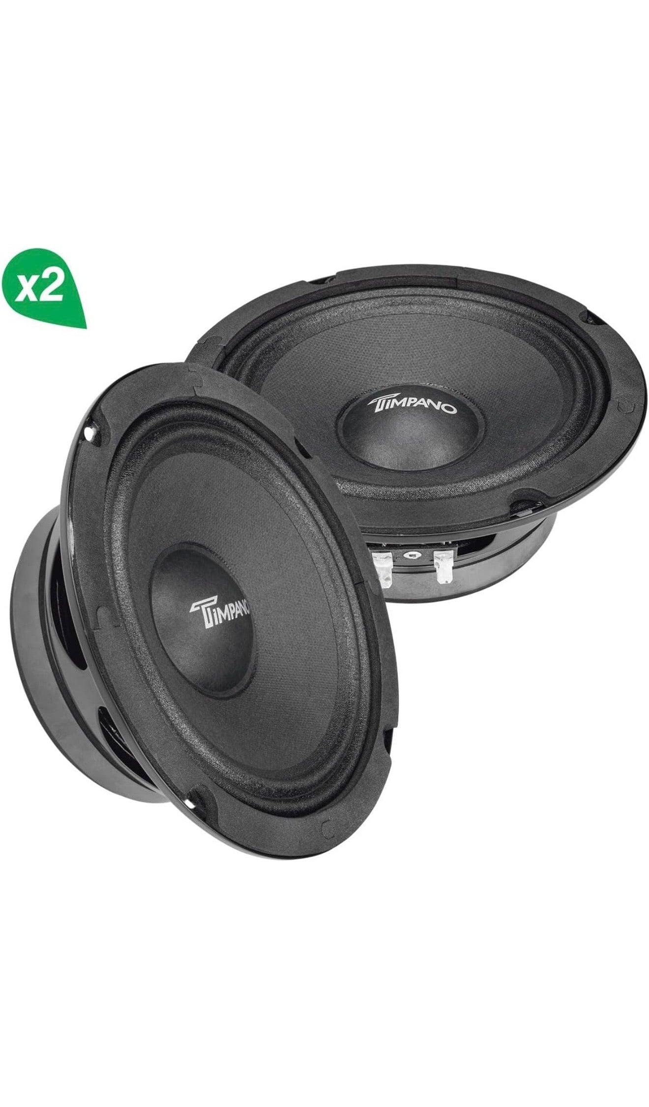 Timpano 6.5 Inch Midrange Speaker 500 Watts (pair) 4 Ohm Car Audio Speakers